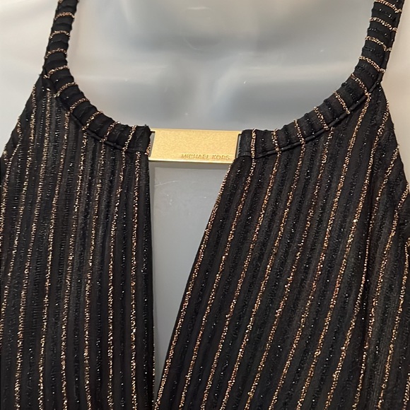 NWT - Michael Kors Black + Gold Blouse - Picture 4 of 7